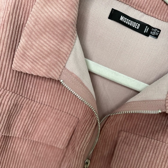 Missguided Rose Pink Suede Utility Zipper Romper - Picture 3 of 3